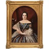 Atribuído A Jesús Corral, RETRATO DE LUZ ROBLEDO DE REYNA, Óleo sobre tela
