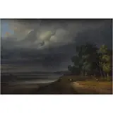Giuseppe Canella, PAISAJE LACUSTRE, Óleo sobre tela
