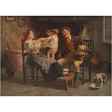 Jules Zermati, LA FAMILIA FELIZ, Óleo sobre tela