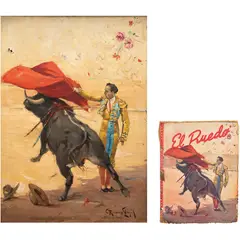 A) ESCENA TAURINA EN EL RUEDO by Carlos Ruano Llopis, 1945, Óleo sobre tela, offered Sep 2026