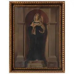 Autor No Identificado, Virgen dolorosa, Óleo sobre tela