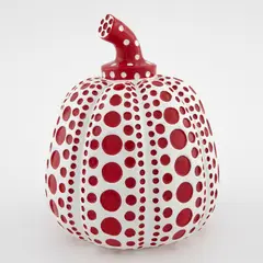 Yayoi Kusama, Pumpkin Red - White, Escultura en resina laqueada sin número de tiraje