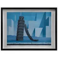 René Magritte, La nuit de Pise, Litografía 82 / 275, edición póstuma