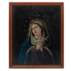Virgen Dolorosa, MÉXICO, SIGLO XIX, Óleo sobre tela