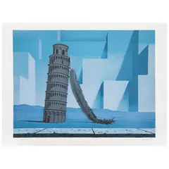 René Magritte, La nuit de Pise, Litografía 82 / 275, edición póstuma