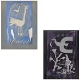 Georges Braque, A) Couple d'oiseaux, deux paons y B) Pájaro blanco y Malva, Chapelle St. Bernard, Litografías sin número de tiraje