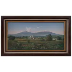 Rafael Huerta Carreón, Vista de los volcanes, Óleo sobre tela