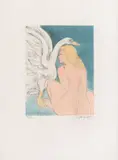 Raúl Anguiano, Leda y el cisne, 2003, Grabado aguafuerte y aguatinta 95 / 100