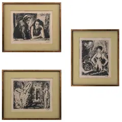 Arturo Souto, A) Marinero y novia, B) Sin título y C) Marinero y mujer, Litografías sin número de tiraje
