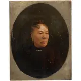 Retrato de Dama, MÉXICO, SIGLO XIX, Fotografía intervenida adherida a tabla