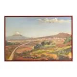Carlos Belaunzarán, PAISAJE CON VOLCÁN, Óleo sobre MDF