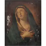 Virgen Dolorosa, EUROPA, SIGLO XIX, Óleo sobre lámina de cobre