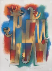 Carlos Mérida, Cuando oigas a la alondra cantar, 1981, Serigrafía 67 / 100