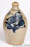 F. Stetzenmeyer, Fine Three-Gallon F. STETZENMEYER / ROCHESTER, N.Y. Stoneware Jug w/ Elaborate Decoration