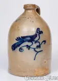 1 Gal. J. NORTON & CO. / BENNINGTON, Vermont Stoneware Jug w/ Bird Decoration by J. Norton & Co., circa 1860, Stoneware, sold Mar 2023
