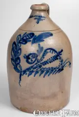 J. M. Burney, Scarce J. M. BURNEY / JORDAN Stoneware Jug w/ Elaborate Decoration, circa 1850-1855, Stoneware