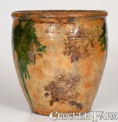 S. Bell & Son, S. BELL & SON. / STRASBURG Multi-Glazed Shenandoah Valley Redware Jar, circa 1890, Redware