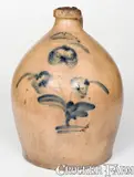 Lehman & Riedinger, Rare LEHMAN & RIEDINGER / POUGHKEEPSIE, NY Stoneware Jug, circa 1845, Stoneware
