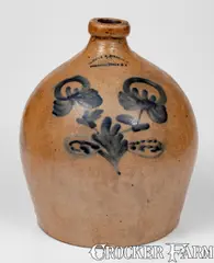 Lehman & Riedinger, Rare LEHMAN & RIEDINGER / POUGHKEEPSIE N Y Stoneware Jug, circa 1845, Stoneware
