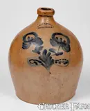 Lehman & Riedinger, Rare LEHMAN & RIEDINGER / POUGHKEEPSIE N Y Stoneware Jug, circa 1845, Stoneware