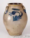 N. Clark & Co., N. CLARK & CO. / LYONS Stoneware Jar w/ Floral Decoration, circa 1840, Stoneware