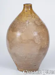 Charlestown, CHARLESTOWN / Boston, Massachusetts Stoneware Jug w/ Impressed Hearts Design, circa 1812-1827, Stoneware