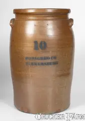 Donaghho Co., 10 Gal. DONAGHHO CO. / PARKERSBURG, WV Stoneware Crock, late 19th century, Stoneware