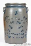 A. Conrad, 5 Gal. A. CONRAD / SHINNSTON, W. VA Stoneware Jar w/ Bold Cobalt Stenciling, circa 1880, Stoneware