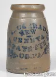 A. Conrad, A. CONRAD / NEW GENEVA / FAYETTE CO., PA Stoneware Canning Jar, circa 1875, Stoneware