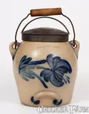 One-Gallon COWDEN & WILCOX / HARRISBURG, PA Stoneware Batter Pail by Cowden & Wilcox, circa 1865, Stoneware, sold Mar 2023