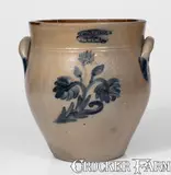 G. Brayton, 2 Gal. G. BRAYTON / UTICA Stoneware Jar w/ Floral Decoration, circa 1827-1832, Stoneware