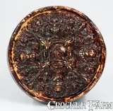 JOHN BELL / WAYNESBORO Redware Trivet w/ Relief Eagle Design by John Bell, circa 1850-1880, Redware, sold Mar 2023