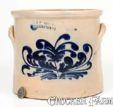 J. & E. Norton, One-Gallon J. & E. NORTON / BENNINGTON, VT Stoneware Crock w/ Elaborate Floral Decoration, circa 1855, Stoneware