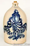 J. & E. Norton, Exceptional Four-Gallon J. & E. NORTON / BENNINGTON, VT Jug w/ Profuse Floral Decoration, circa 1855, Stoneware