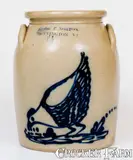 E & L P Norton, Exceptional E & L P NORTON / BENNINGTON, VT One-and-a-Half-Gallon Stoneware Chicken Jar, circa 1870, Stoneware