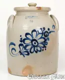 J. & E. NORTON / BENNINGTON, VT Stoneware Lidded Jar w/ Cobalt Floral Decoration by J. & E. Norton, circa 1855, Stoneware, sold Nov 2022