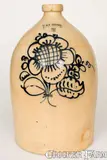 Exceptional J. & E. NORTON / BENNINGTON, VT Three-Gallon Stoneware Jug by J. & E. Norton, circa 1855, Stoneware, sold Nov 2022