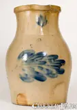 2 Gal. COWDEN & WILCOX / HARRISBURG, PA Stoneware Pitcher w/ Leaf Decoration by Cowden & Wilcox, circa 1865, Stoneware, sold Nov 2022