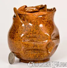 G.E. Ohr, George Ohr Pottery Vase, Stamped "G.E. OHR / BILOXI, MISS.," late 19th century, late 19th century, Stoneware