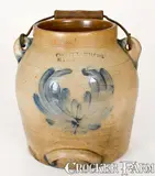 COWDEN & WILCOX / HARRISBURG, PA Cobalt-Decorated Stoneware Batter Pail by Cowden & Wilcox, circa 1865, Stoneware, sold Nov 2022