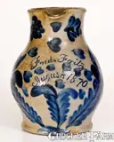 Fred Fritz, Outstanding Small-Sized Philadelphia Stoneware Presentation Pitcher for Potter "Fred. Fritz / August 1870", 1870, Stoneware