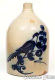 N.A. White & Son, 2 Gal. N.A. WHITE & SON / UTICA, NY Stoneware Jug w/ Bold Bird Decoration
