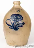 Harrington & Burger, 3 Gal. HARRINGTON & BURGER / ROCHESTER Stoneware Jug w/ Bold Floral Decoration