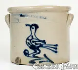 William Roberts, One-Gallon W. ROBERTS / BINGHAMTON, N.Y. Stoneware Bird Crock, circa 1848-1888, Stoneware