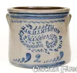 Jas. Hamilton & Co., JAS. HAMILTON & CO. / MANUFACTURERS / GREENSBORO, PA Cake Crock