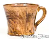 Baecher, Rare Slip-Decorated Redware Mug, Stamped "BAECHER / WINCHESTER, VA" and "Backer," Anthony Bacher