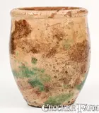 S. Bell & Son, S. BELL & SON / STRASBURG Multi-Glazed Redware Cream Jar