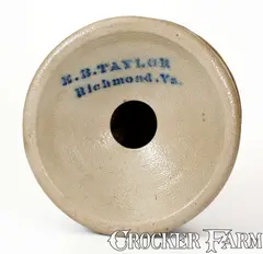 E. B. Taylor, E. B. TAYLOR / RICHMOND Stenciled Stoneware Spittoon (made by Donaghho, WV), circa 1880, Stoneware