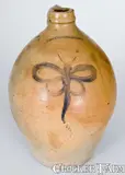 I. Seymour, Rare I. SEYMOUR / TROY, New York Stoneware Jug w/ Cobalt Dragonfly Decoration