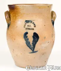 Clark & Fox, One-Gallon CLARK & FOX / ATHENS / N.Y. Cobalt-Decorated Stoneware Jar, circa 1829-1838, Stoneware